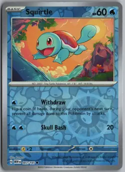 SQUIRTLE 007/165 COMMON 151 POKEMON REVERSE HOLO - Image 1
