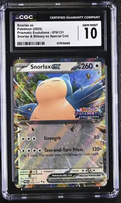 SNORLAX EX 076/131 & BLISSEY SPECIAL COLL. POKEMON CGC 10 GEM MINT - Image 1