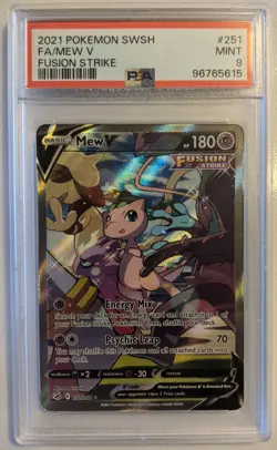 2021 Pokemon English Fusion Strike Full Art MEW V PSA 9 251/264 PSA 9 - Image 1