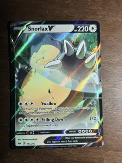 Snorlax V 141/202 Sword & Shield Ultra Rare Holo English Pokemon TCG - Image 1