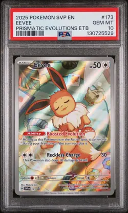 2025 POKEMON SVP EN-SV BLACK STAR PROMO #173 EEVEE PSA 10 - Image 1