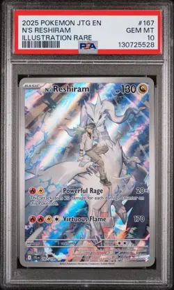 2025 POKEMON JTG EN-JOURNEY TOGETHER #167 N'S RESHIRAM PSA 10 - Image 1