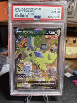 Pokemon TCG Tyranitar v Full Art Holo Rare Alternate Card 155/163 Battle Styles - Image 1