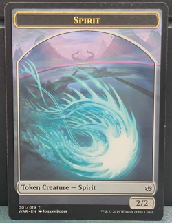 Spirit Token 001/019 War of the Spark Card Game Near Mint Creature 2/2 TCG MTG - Image 1