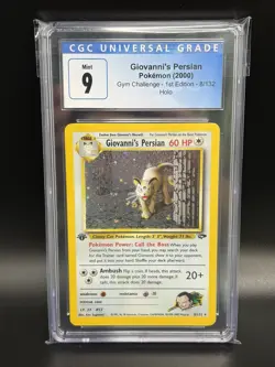2000 GIOVANNI’S PERSIAN Pokemon Card 8/132 Gym Challenge 1st Edition Holo CGC 9 - Image 1