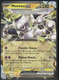 Mewtwo ex 058/182 Double Rare Paradox Rift Pokemon Holo Near Mint - Image 1