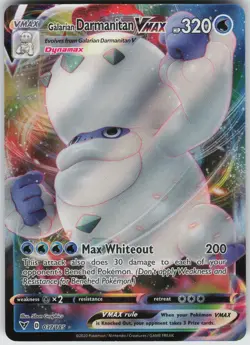 Galarian Darmanitan VMAX 037/185 Ultra Rare SWSH04: Vivid Voltage Pokemon - Image 1