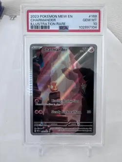 2023 POKEMON MEW EN-151 ILLUSTRATION RARE #168 CHARMANDER PSA 10 - Image 1