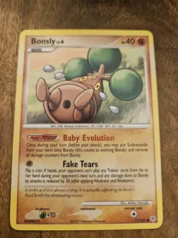 LP Pokemon TCG Bonsly Card 71/130 Diamond & Pearl Regular - Image 1
