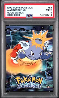 1999 TOPPS POKEMON THE MOVIE EDT #E8 WARTORTLE #8 PSA 9 - Image 1
