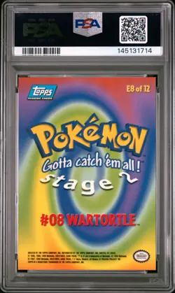 1999 TOPPS POKEMON THE MOVIE EDT #E8 WARTORTLE #8 PSA 9 - Image 2