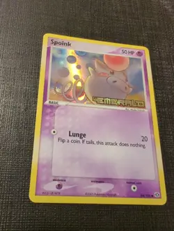 Pokemon TCG Spoink Emerald 66/106 Reverse Holo Common English 2005 NM - Image 2
