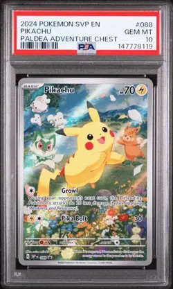 2024 Pokemon Paldea Adventure Chest Pikachu #88 PSA 10 - Image 1