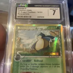 2006 POKEMON DRAGON FRONTIERS Stamped REVERSE HOLO #10 SNORLAX CGC 7 Delta - Image 2