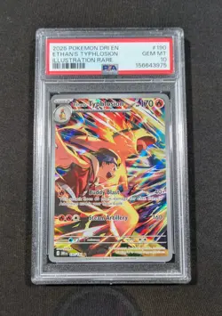 Pokemon Holo Full Art Ethan's Typhlosion 190/182 PSA 10 GEM MINT Destined Rivals - Image 1