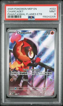 2025 Pokemon Mep En-Me Black Star Promo #022 Charcadet Etb PSA 9 - Image 1