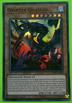 Yugioh Overtex Qoatlus EXFO-EN036 Super Rare 1st Ed NM - Image 1
