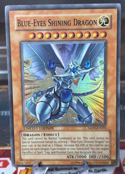 Konami Yu-Gi-Oh! Blue-Eyes Shining Dragon MOV-EN001 Secret Holo Movie Promo LP - Image 1