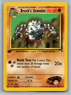 Brock's Graveler Gym Challenge #034/132 Uncommon 1st Edition Pokemon Card - Image 1