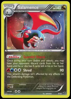 Salamence 8/20 Holo Rare Dragon Vault Pokemon Card Heavily Played - Image 1