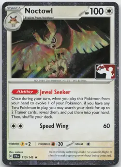 Noctowl (Cosmos Holo) 115/142 Rare Prize Pack Series Cards Pokemon NM/M Pokemon - Image 1