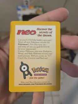 2001 Pokemon Neo Discovery pokemon League Promo Insert Card Unown - Image 1