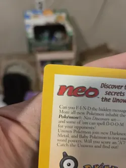 2001 Pokemon Neo Discovery pokemon League Promo Insert Card Unown - Image 3