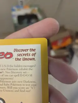2001 Pokemon Neo Discovery pokemon League Promo Insert Card Unown - Image 4