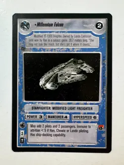 Star Wars CCG Millennium Falcon Card Decipher 1995 NM - never played - Image 1