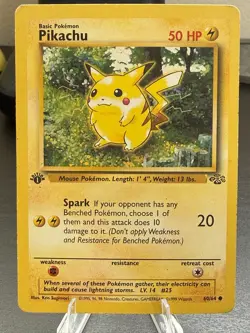 Pokemon Pikachu TCG Jungle Card 60/64 1st Edition MP Condition - Image 1