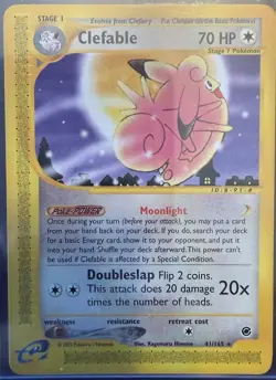 Pokemon Card - Clefable Expedition Base Set 41/165 Rare - Image 1
