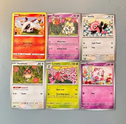 Cards w/Flowers Larvesta, Swirlix, Togepi, Swirlix, Etc Pokemon TCG Lot 6 Cute - Image 1