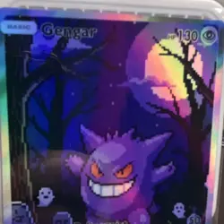 Pokemon Gengar Holo Card Ghost Type 130 HP 50 Attack English Custom Art - Image 4