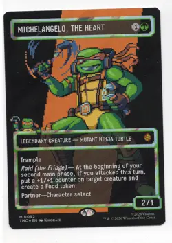 MTG: Commander TMNT *Surge Foil* Michelangelo, the Heart (Borderless) - Image 1