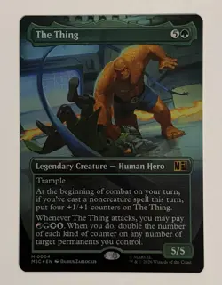 The Thing (BORDERLESS) 4 ◆FOIL◆ MSC Commander: Marvel Super Heroes Magic MTG NM - Image 1