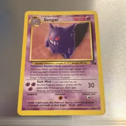 WoTC Pokemon TCG Fossil Gengar 20/62 Holo Rare Unlimited 80HP Eng 1999 - Image 1