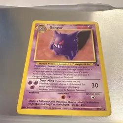 WoTC Pokemon TCG Fossil Gengar 20/62 Holo Rare Unlimited 80HP Eng 1999 - Image 2