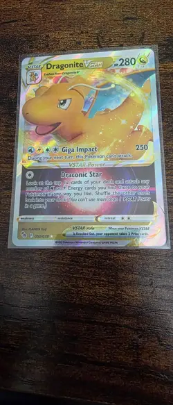 Dragonite VSTAR 050/078 Holo VSTAR Rare Pokemon GO Pokemon Near Mint - Image 1