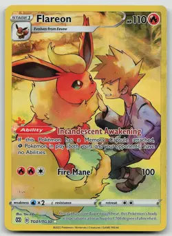 Pokemon Flareon TG01/TG30 Brilliant Stars Trainer Gallery Holo NM - Image 1