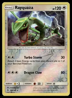 Rayquaza 106/145 Rare Guardians Rising Pokemon Reverse Holo MP - Image 1