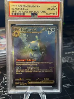 2023 POKEMON MEW EN-151 SPECIAL ILLUSTRATION RARE #200 BLASTOISE EX PSA 10 - Image 1