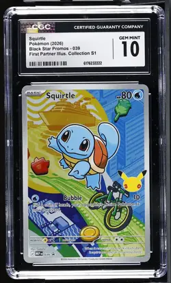 Pokemon Squirtle Black Star Promo 039 First Partner Illus. Series 1 - CGC 10 - Image 1
