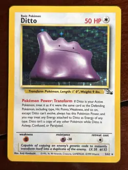 Pokemon Fossil Ditto 3/62 Holo Rare MP - Image 1