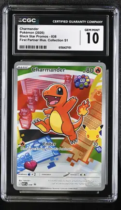 Charmander 038 First Partner Illus Collection S1 Pokemon CGC 10 Gem Mint English - Image 1