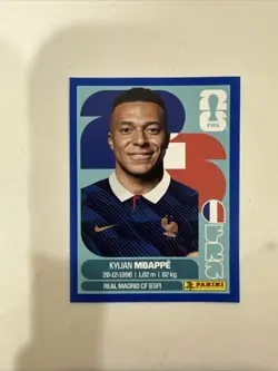 2026 Panini Fifa World Cup Sticker Kylian Mbappe Blue Parallel FRA20 France - Image 2