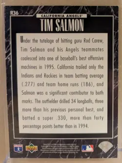 1995 Upper Deck PREDICTOR PRIZE #36 Tim Salmon Angels RARE MAIL IN EXCLUSIVE - Image 2