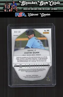 2020 Panini Prizm 44 Justin Dunn Gold Prizm Rookie #/10 - Image 2