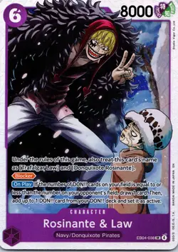 Rosinante & Law EB04-038 Super Rare The Azure Sea's Seven One Piece Foil NM - Image 1