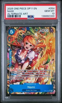 2025 One Piece Op11-A Fist Of Divine Speed Nami #054 PSA 10 - Image 1