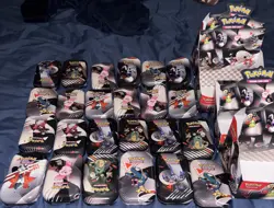 Unova Mini Tin Set of 24 W/ 4 Display Box EMPTY Pokemon Black Bolt White Flare - Image 1